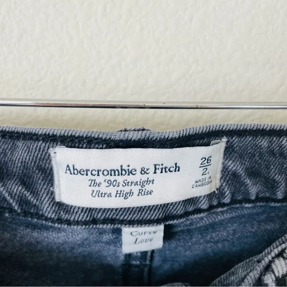 Abercrombie & Fitch SIZE 26 LONG CURVE LOVE The 90s Straight High Rise Jeans - Picture 5 of 7